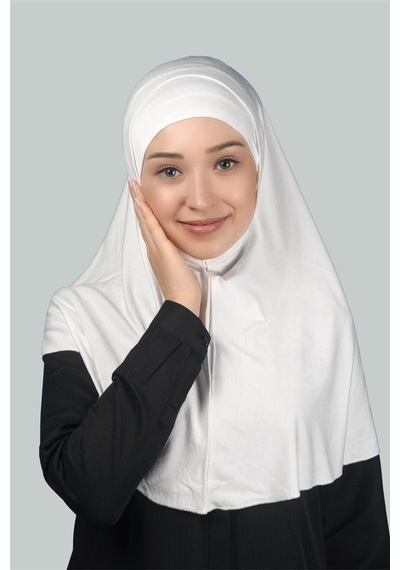 Altobeh İkili Set Pratik Eşarp Hazır Türban Ve Hijab Tesettür Bonesi Ekru