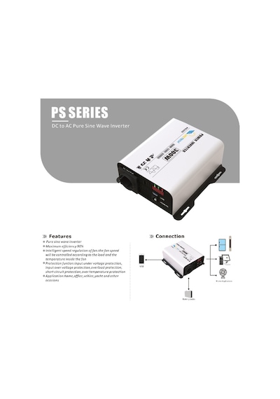 Uretech 300 Watt 12V Tam Sinüs İnverter 300 W 12V-220V İnvertör