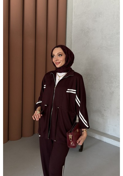 Riella Butik Ndidi Tesettür Takım Bordo