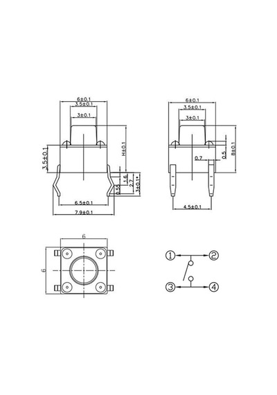 Alkatronik 200 Adet 6x6mm Tact Buton Set 10 Farklı Yükseklikte 4 Pin Dokunmatik Anlık Basmalı Düğme Anahtar