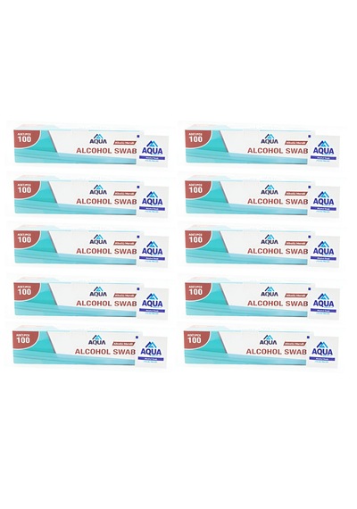 Aqua Alcohol Swap Cilt Temizleme Mendili 10 x 100'lü