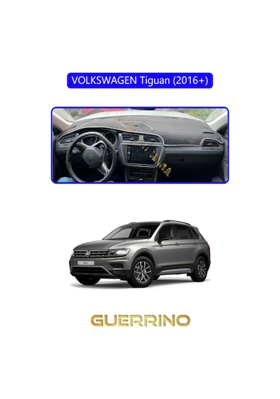 Volkswagen Tiguan 2016+ Torpido Koruma Halısı Mavi Kenar