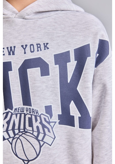 Defacto Nba New York Knıcks Kapüşonlu İçi Yumuşak Tüylü Sweatshirt Erkek Çocuk I2237a826wngr400 Gri-gr400