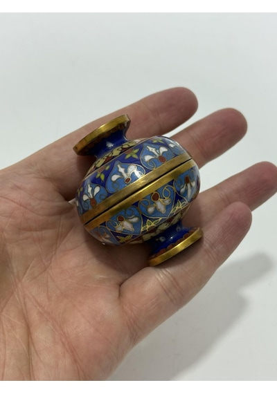 Antika Cloisonne Minyatür Kavanoz 5x4,5cm 126