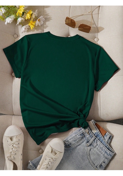 Adventures Baskılı Tasarım Tshirt Yeşil
