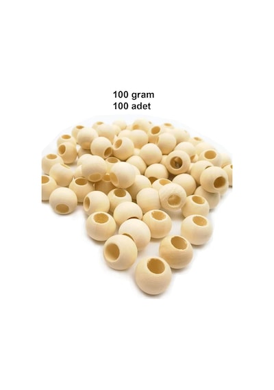 100 Gr 100 Adet Ahşap Boncuk 15 Mm Çap X 10 Mm Delik Doğal Yuvarlak Ahşap Makrome El İşi Çanta
