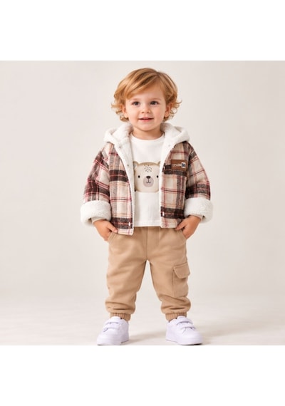 Maxx Kelın Erkek Bebek Ekose Oduncu Gömlek Welsoft Astarlı 3'lü Takım Bordo Bej 9-12-18 Ay Maxx Kelın Erkek Bebek Ekose Oduncu Gömlek Welsoft Astarlı 3'lü Takım Bordo Bej 9-12-18 Ay