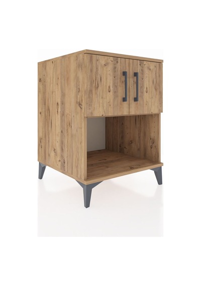 Kronos Komodin 2 Raflı 2 Kapaklı 60x59x80 Çam-çam Atlas Çam
