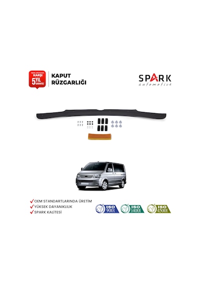 Volkswagen Transporter T5 2003-2009 Yıl Aralığı Uyumlu Kaput Rüzgarlığı 3mm