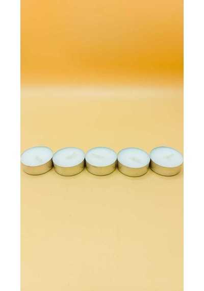 Tealight Mum-buhurdanlık Mini Boy Soya Parafinli 50 Adet Beyaz Yüksek Kalite Beyaz