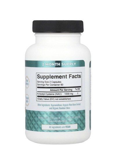 Maryruth's, N-a-c, 120 Capsules 500 Mg Per Capsule