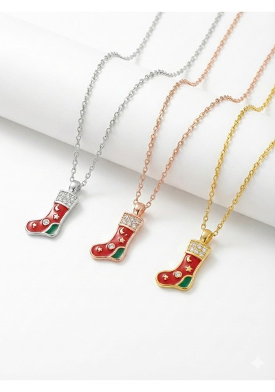 925 Ayar Papatya Silver Yılbaşı Hediye Çizme Kolye.rose.gold.rodaj Gümüş