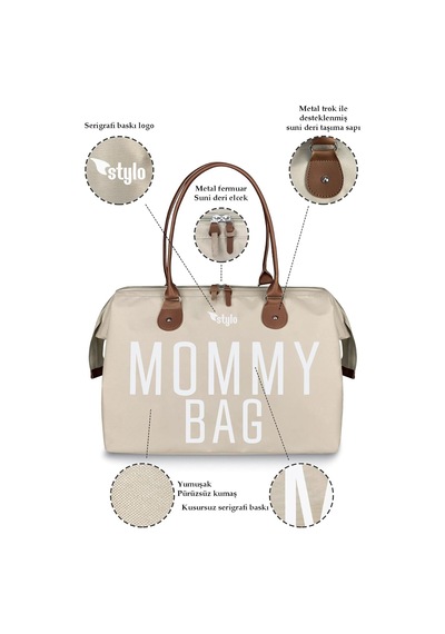 Xmlbayiciniz Stylo Usa Mommy Bag Anne Bebek Bakım Ve Kadın Çantası Vızon Çok Renkli