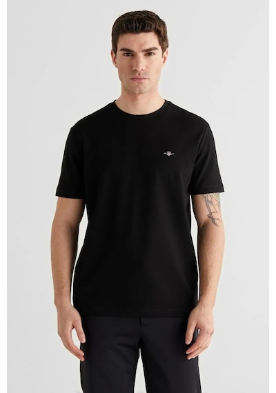 Gant Erkek Siyah Bisiklet Yaka Regular Fit Logolu T-shirt-14830