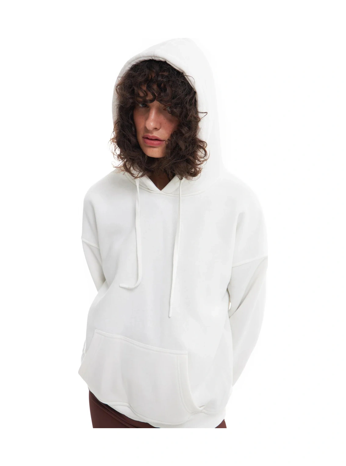 Olla Collection Kanguru Cepli Sweatshirt Ekru