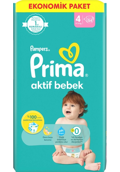 Prima Bebek Bezi Beden:4 9-14kg Maxi 216 Adet 4 Numara 4'lü