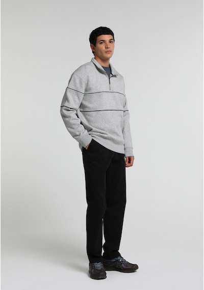 Colin's Colins Relaxed Fit Dik Yaka Düz Erkek Gri Sweatshirt Cl1080579 Q1.v2 Mga Gri Melanj