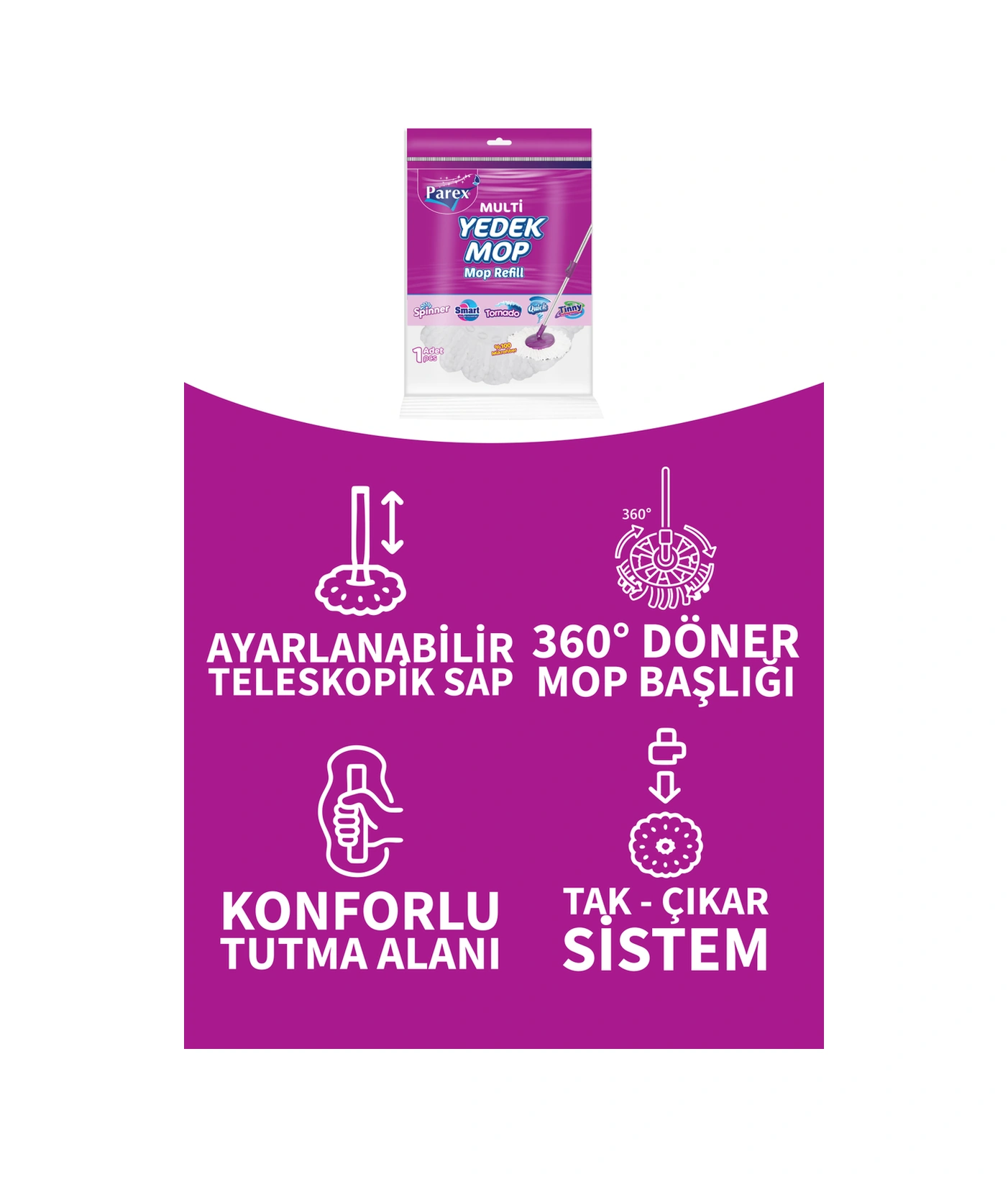 Black Editlon Otomatik Temizlik Seti Ve 3'lü Yedek Mop