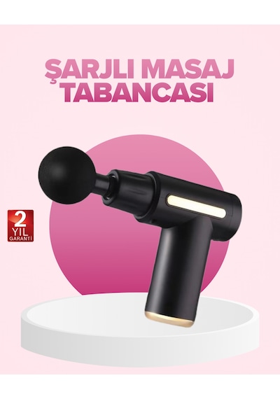 Profesyonel Masaj Tabancası 6 Kademeli Derin Kas Terapisi 4 Başlıklı Şarjlı Sessiz Motor Sarı