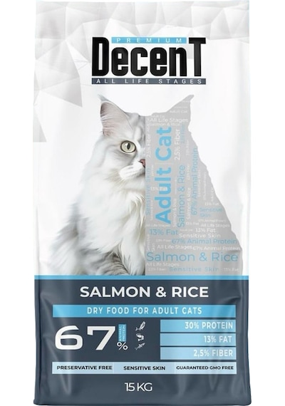 Decent Somonlu Yetişkin Kedi Maması 15 KG