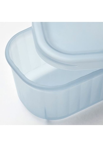 Ikea Rykta Kapaklı Kutu, Şeffaf Gri-mavi, 9x24x7 Cm/0.5 Lt