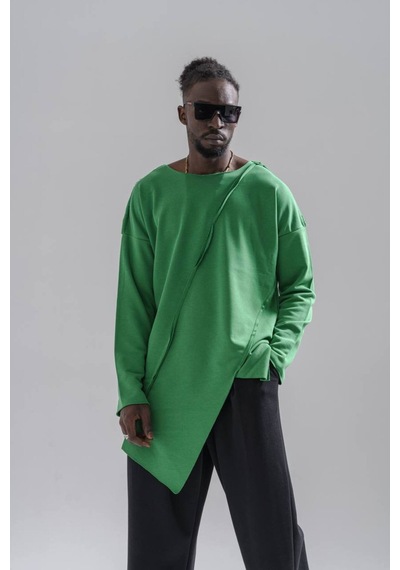 Yeşil Asimetrik Sweatshirt Yeşil