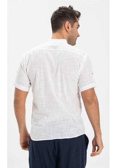 Kısa Kol Şile Bezi Bodrum Erkek T-shirt Beyaz 3001 Beyaz