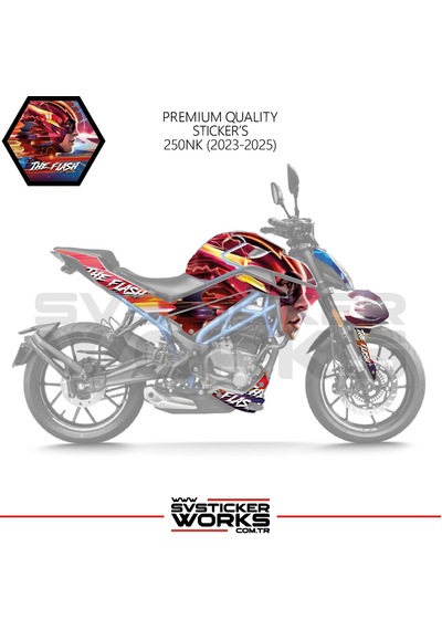 Cfmoto 250nk Sticker Kaplama The Flash Motor Kaplama Modeli Hazır Kit 2023 / 2025 Uyumlu Siyah