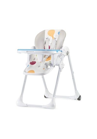 Kinderkraft Yummy Mama Sandalyesi, Katlanabilir Ayarlanabilir Çift Tepsili Ergok 6 Ay - 3 Yaş Beyaz