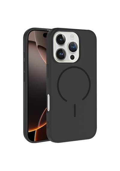 Apple Uyumlu iPhone 16 Pro Max Kılıf Magsafe Özellikli Premium Silikon Kapak Ryc/meta Siyah