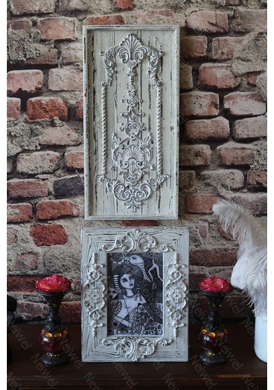 Neiwel Vintage Flora Resim Ve Ayna Çerçevesi Beyaz