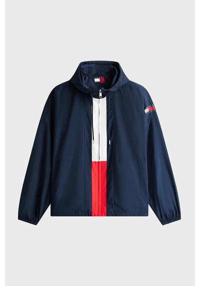 Tommy Jeans Oversize Fit Logolu Kapüşon Yaka Mont Erkek Mont Dm0dm22736 C1g Lacivert