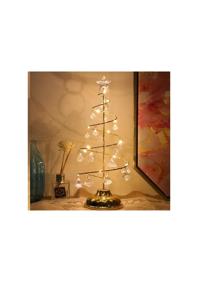Yapay Kristal Elmaslı Led Işıklı Yılbaşı Ağacı Noel Süs Dekor Diğer