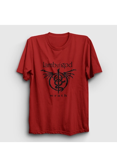 Presmono Unisex Wrath Lamb Of God T-shirt Kırmızı