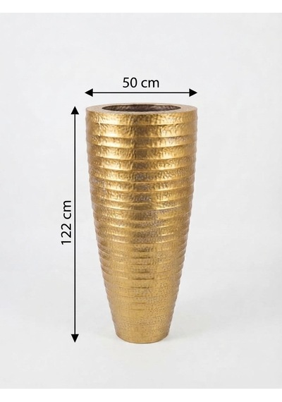 Metal Dekoratif Vazo Büyük Boy 122 X 50 Cm Altın
