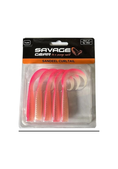 Savage Gear Lb Sandeel Curltail 7cm Pink Glow 6 Adet