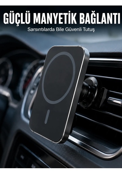 15w Magsafe Uyumlu Manyetik Araç Şarj Standı Güçlü Mıknatıslı Telefon Tutucu Diğer