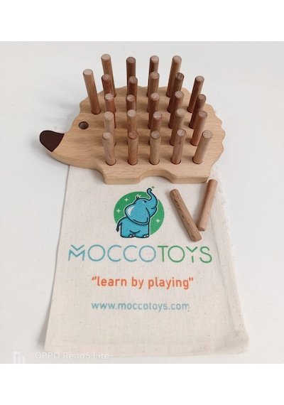 Montessori Tak Çıkar Ahsap Kirpi Oyunu