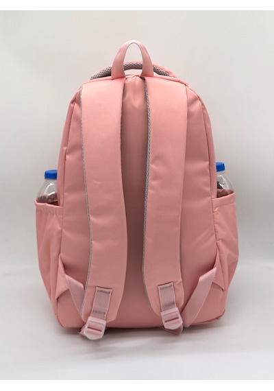 1710 Pudra Suya Dayanıklı Kumaş Okul Çantası Unisex Okul Sırt Çantası Pudra Pembe
