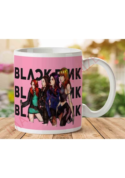Black Pink Blackpink Üçlü Yazılı Baskılı Seramik Kupa Bardak