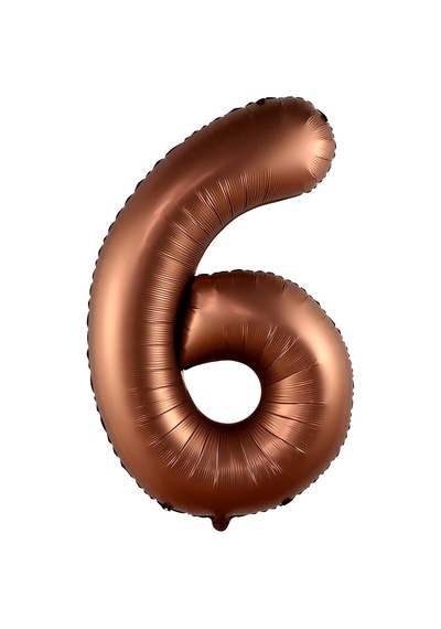 6 Rakam Çikolata Kahve Folyo Balon 40 İnç 100 Cm