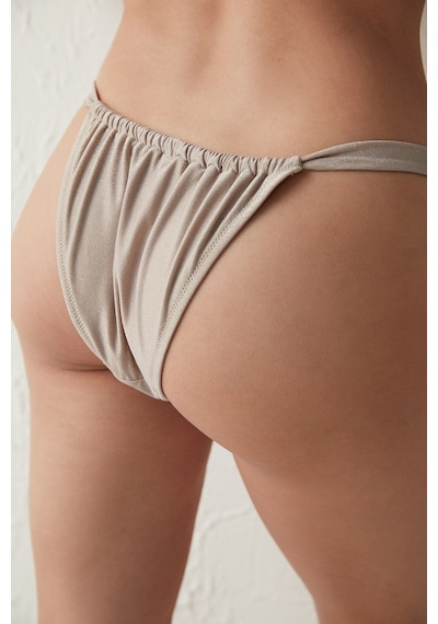 Penti Bej Simli Side Bikini Altı Beıge Bej