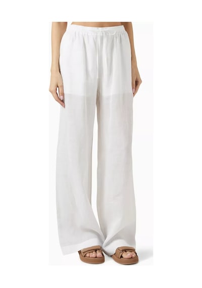 12storeez Ramie Relaxed Fit Pants, Hafif Ve Astarlı Yazlık Rahat Pantolon Beyaz
