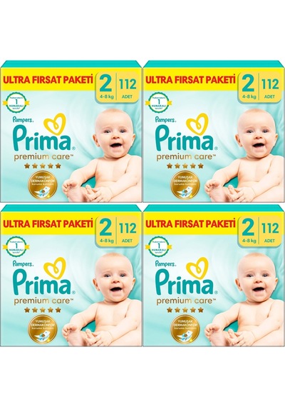 Prima Premium Care Bebek Bezi Beden:2 4-8 Kg Mini 448 Adet 2 Numara