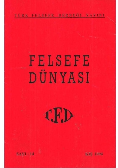Felsefe Dünyası - Kış 1994 Sayı - 14