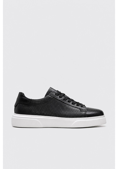 Fast Step Hakiki Deri Erkek Casual Ayakkabı 216mba888 Siyah - Beyaz
