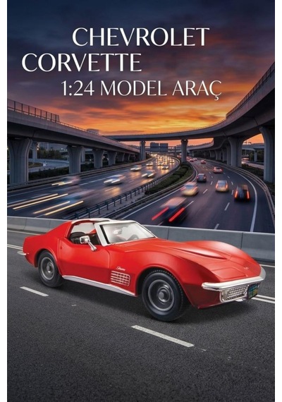 Maisto Lisanslı Metal 1970 Corvette 1:24 Ölçekli Kaputu Ve Kapısı Açılabilir Oyuncak Model Araba Kırmızı