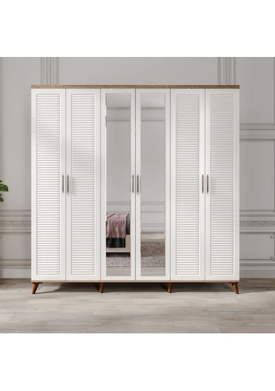 Paris 6 Komple Mdf Atlantik Çam-beyaz Yatak Odası
