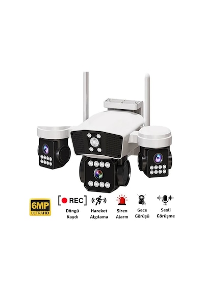 O-kam 6064 3mp+3mp+3mp+3mp 12mp Wi-fi 4 Lens Alert Ptz O-kam 6064 3mp+3mp+3mp+3mp 12mp Wi-fi 4 Lens Alert Ptz
