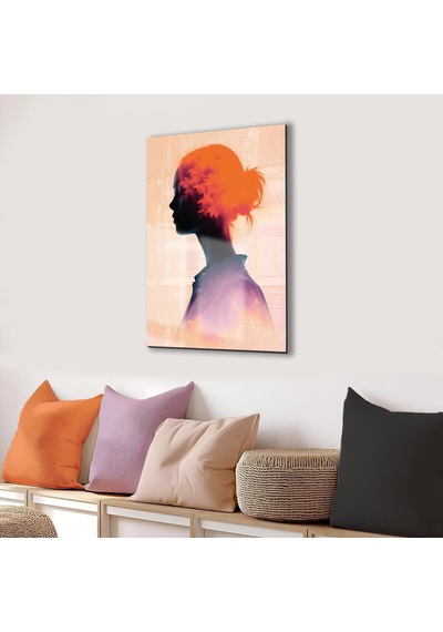 Tink Modern Dekoratif Tablo, Cam Görünümlü, Yapışkanlı, Kolay Montaj, Uv Baskılı Tt1011